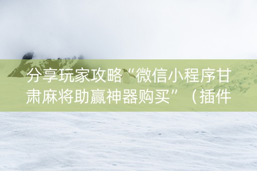 分享玩家攻略“微信小程序甘肃麻将助赢神器购买”（插件开挂免费AI)