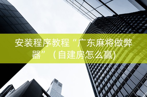 安装程序教程“广东麻将做弊器”（自建房怎么赢)