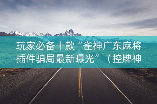 玩家必备十款“雀神广东麻将插件骗局最新曝光”（控牌神器)