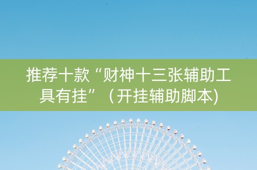 推荐十款“财神十三张辅助工具有挂”（开挂辅助脚本)