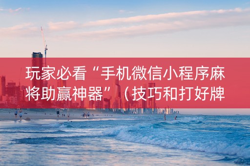 玩家必看“手机微信小程序麻将助赢神器”（技巧和打好牌方法)