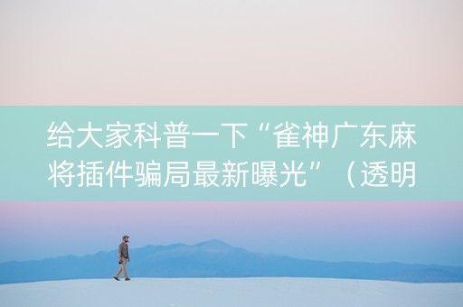 给大家科普一下“雀神广东麻将插件骗局最新曝光”（透明挂辅助器)