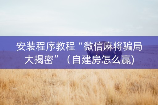 安装程序教程“微信麻将骗局大揭密”（自建房怎么赢)