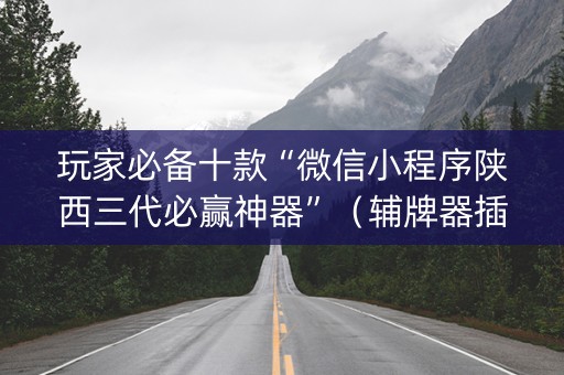 玩家必备十款“微信小程序陕西三代必赢神器”（辅牌器插件购买)
