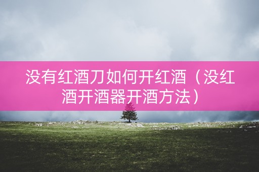 没有红酒刀如何开红酒（没红酒开酒器开酒方法）