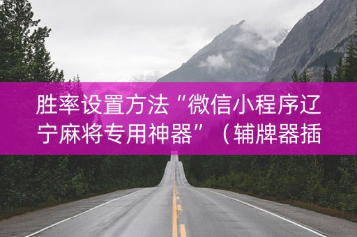 胜率设置方法“微信小程序辽宁麻将专用神器”（辅牌器插件购买)