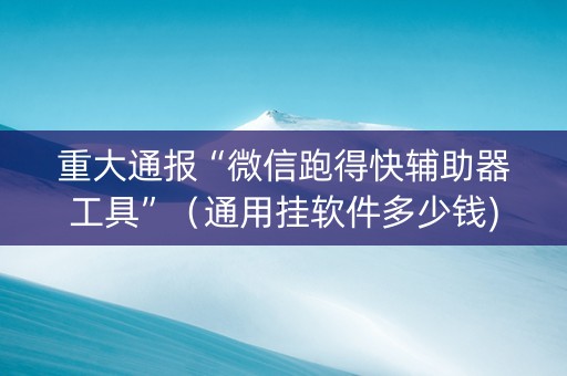 重大通报“微信跑得快辅助器工具”（通用挂软件多少钱)