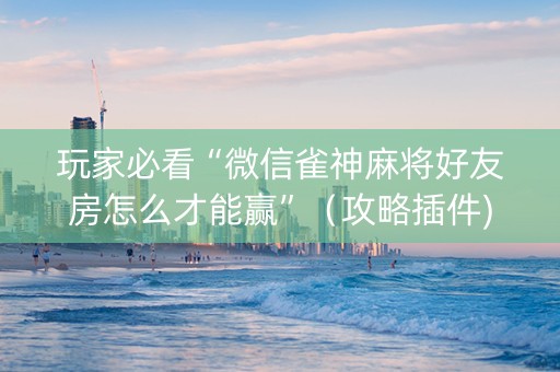 玩家必看“微信雀神麻将好友房怎么才能赢”（攻略插件)