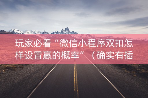 玩家必看“微信小程序双扣怎样设置赢的概率”（确实有插件吗)