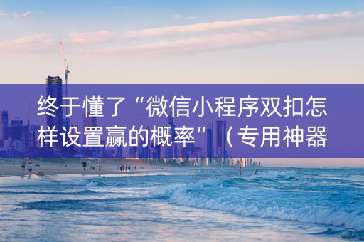 终于懂了“微信小程序双扣怎样设置赢的概率”（专用神器下载)