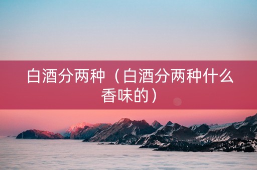 白酒分两种（白酒分两种什么香味的）