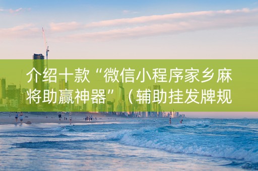 介绍十款“微信小程序家乡麻将助赢神器”（辅助挂发牌规律)