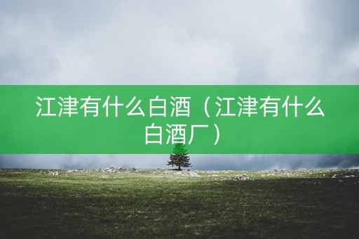 江津有什么白酒（江津有什么白酒厂）