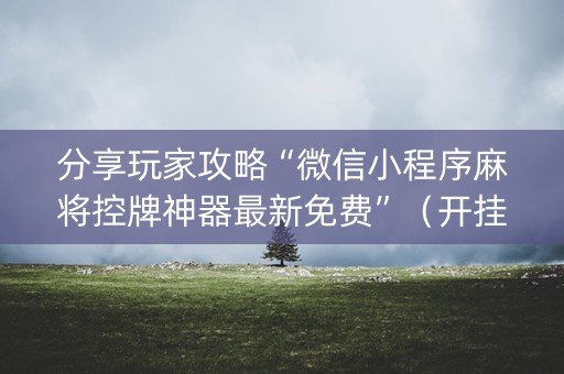 分享玩家攻略“微信小程序麻将控牌神器最新免费”（开挂辅助脚本)