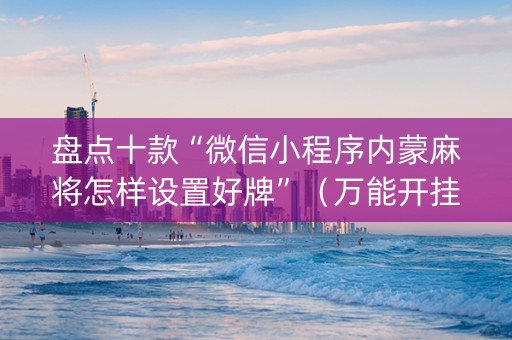 盘点十款“微信小程序内蒙麻将怎样设置好牌”（万能开挂器)