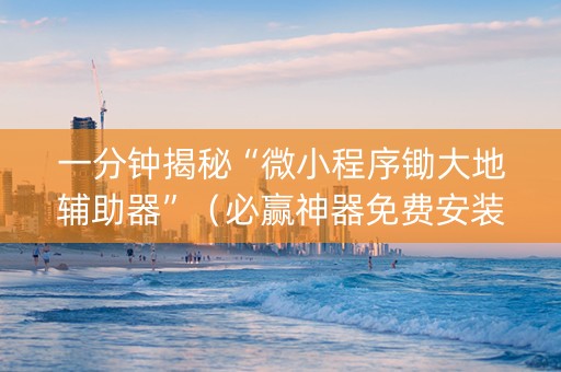 一分钟揭秘“微小程序锄大地辅助器”（必赢神器免费安装)