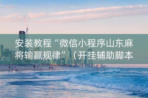 安装教程“微信小程序山东麻将输赢规律”（开挂辅助脚本)