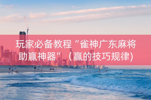 玩家必备教程“雀神广东麻将助赢神器”（赢的技巧规律)
