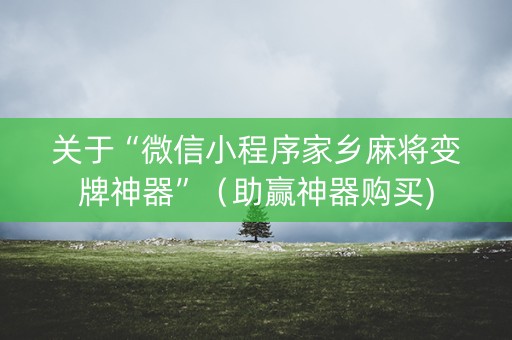 关于“微信小程序家乡麻将变牌神器”（助赢神器购买)