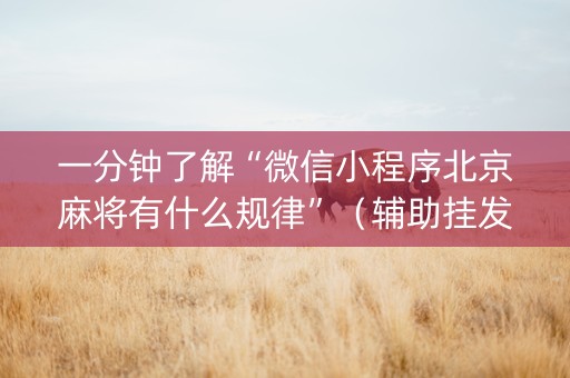 一分钟了解“微信小程序北京麻将有什么规律”（辅助挂发牌规律)