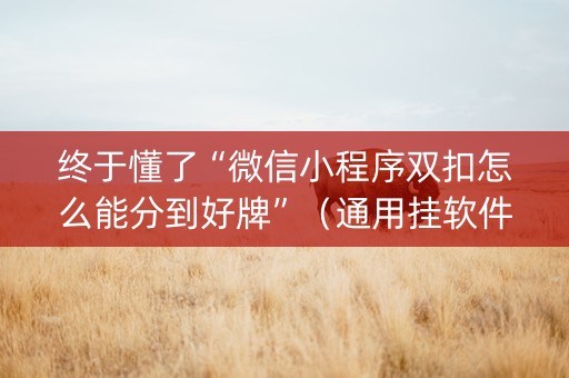 终于懂了“微信小程序双扣怎么能分到好牌”（通用挂软件多少钱)