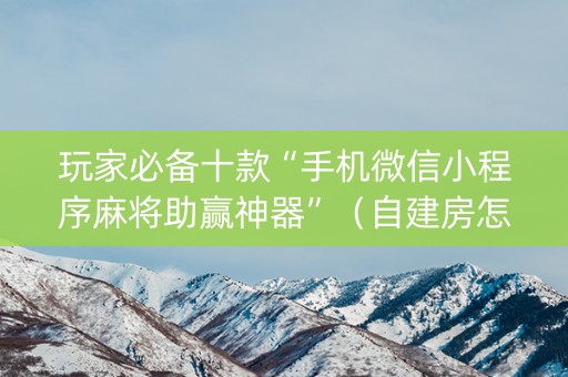 玩家必备十款“手机微信小程序麻将助赢神器”（自建房怎么赢)
