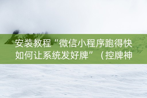 安装教程“微信小程序跑得快如何让系统发好牌”（控牌神器)