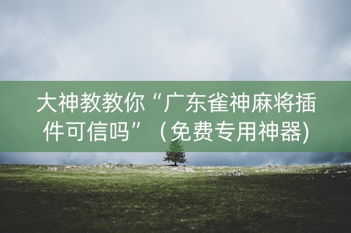 大神教教你“广东雀神麻将插件可信吗”（免费专用神器)