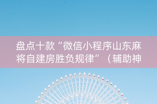 盘点十款“微信小程序山东麻将自建房胜负规律”（辅助神器免费)