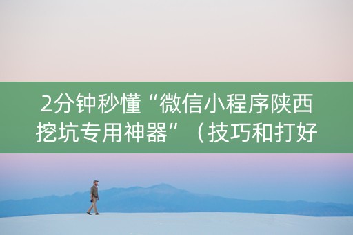 2分钟秒懂“微信小程序陕西挖坑专用神器”（技巧和打好牌方法)
