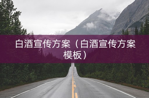 白酒宣传方案（白酒宣传方案模板）