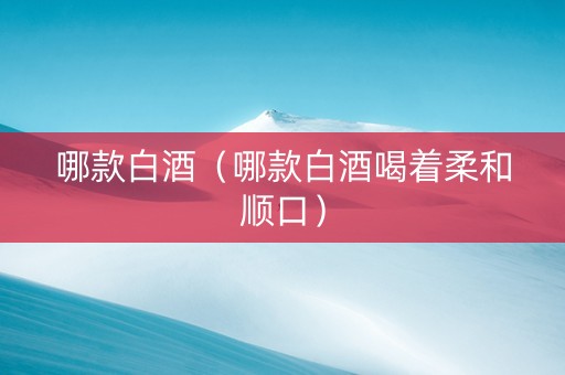 哪款白酒（哪款白酒喝着柔和顺口）