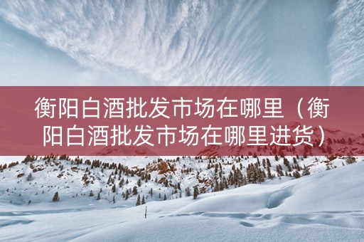 衡阳白酒批发市场在哪里（衡阳白酒批发市场在哪里进货）