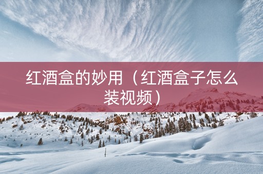 红酒盒的妙用（红酒盒子怎么装视频）
