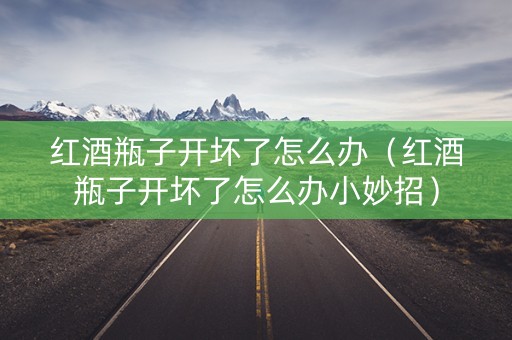红酒瓶子开坏了怎么办（红酒瓶子开坏了怎么办小妙招）