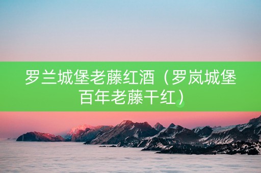 罗兰城堡老藤红酒（罗岚城堡百年老藤干红）