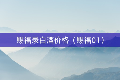 赐福录白酒价格（赐福01）