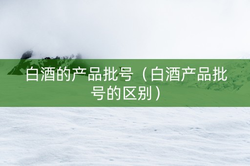 白酒的产品批号（白酒产品批号的区别）
