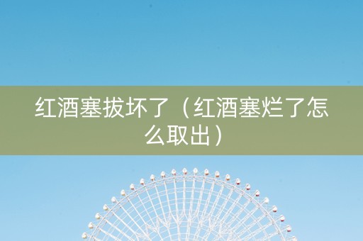 红酒塞拔坏了（红酒塞烂了怎么取出）