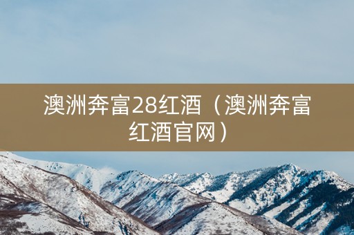 澳洲奔富28红酒（澳洲奔富红酒官网）