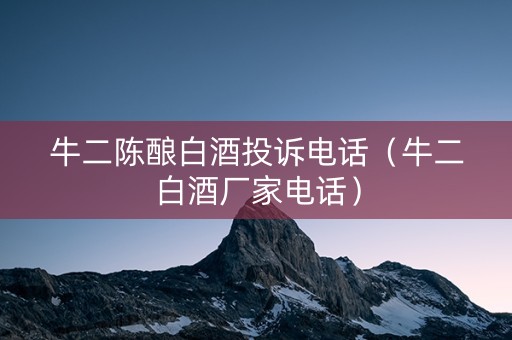 牛二陈酿白酒投诉电话（牛二白酒厂家电话）