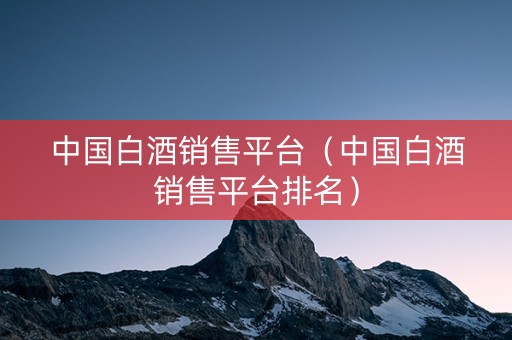 中国白酒销售平台（中国白酒销售平台排名）