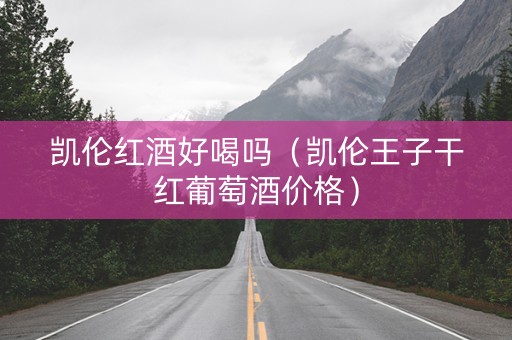 凯伦红酒好喝吗（凯伦王子干红葡萄酒价格）