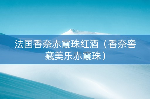 法国香奈赤霞珠红酒（香奈窖藏美乐赤霞珠）
