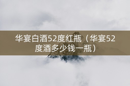 华宴白酒52度红瓶（华宴52度酒多少钱一瓶）