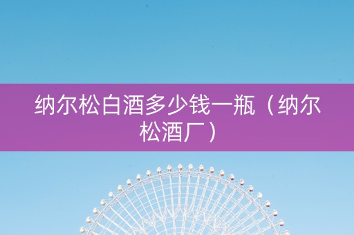 纳尔松白酒多少钱一瓶（纳尔松酒厂）