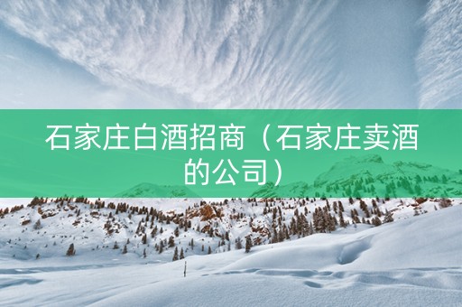 石家庄白酒招商（石家庄卖酒的公司）