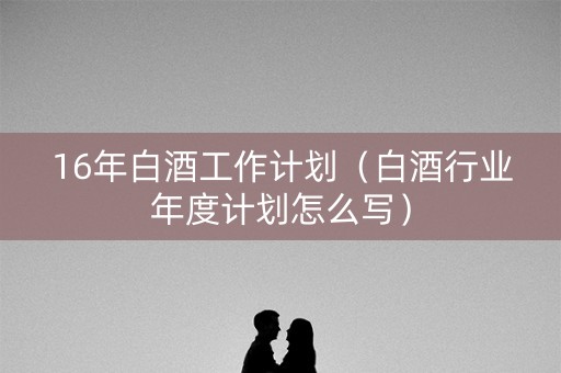 16年白酒工作计划（白酒行业年度计划怎么写）