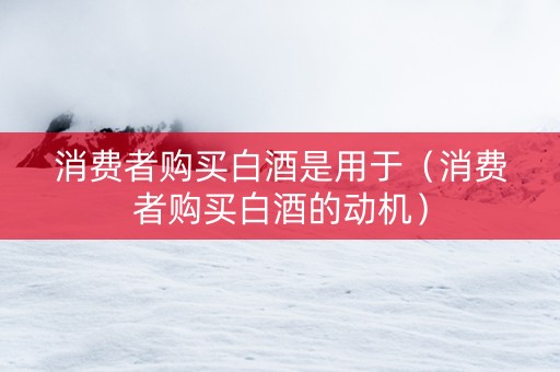 消费者购买白酒是用于（消费者购买白酒的动机）
