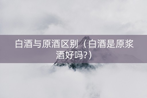白酒与原酒区别（白酒是原浆酒好吗?）